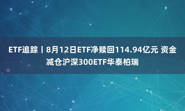 ETF追踪丨8月12日ETF净赎回114.94亿元 资金减仓沪深300ETF华泰柏瑞