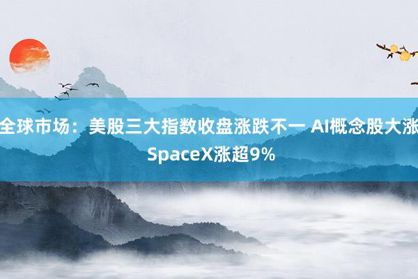 全球市场：美股三大指数收盘涨跌不一 AI概念股大涨 SpaceX涨超9%