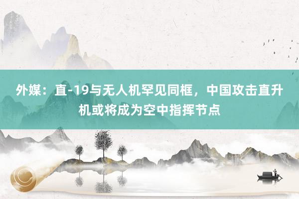 外媒：直-19与无人机罕见同框，中国攻击直升机或将成为空中指挥节点