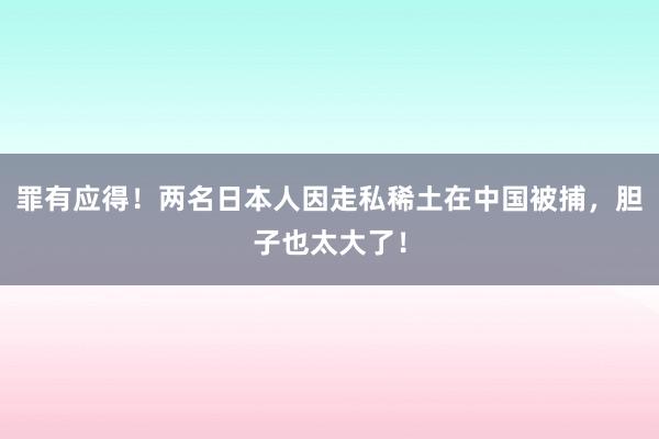 罪有应得！两名日本人因走私稀土在中国被捕，胆子也太大了！