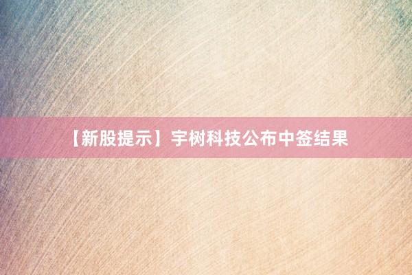 【新股提示】宇树科技公布中签结果