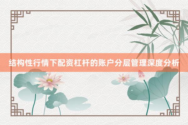 结构性行情下配资杠杆的账户分层管理深度分析