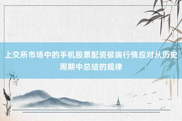 上交所市场中的手机股票配资极端行情应对从历史周期中总结的规律