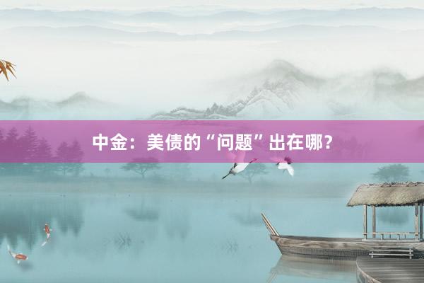 中金：美债的“问题”出在哪？