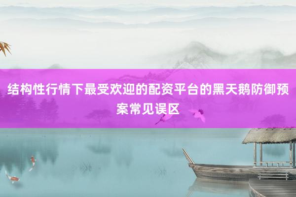 结构性行情下最受欢迎的配资平台的黑天鹅防御预案常见误区