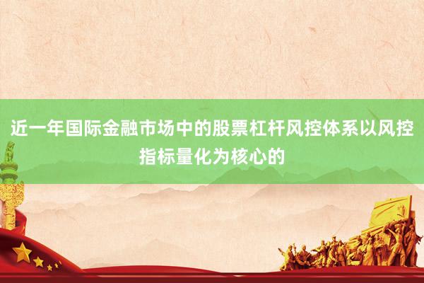 近一年国际金融市场中的股票杠杆风控体系以风控指标量化为核心的