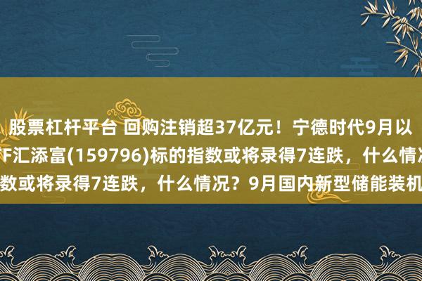 股票杠杆平台 回购注销超37亿元！宁德时代9月以来10次回购！电池ETF汇添富(159796)标的指数或将录得7连跌，什么情况？9月国内新型储能装机高增